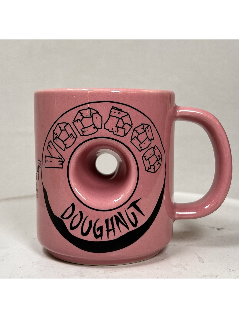 Voodoo Doughnut Donut Coffee Mug Cup  *Magic Is In The Hole* Pink Black